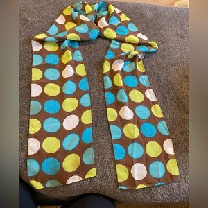Womans scarf - lightweight accent scarf with large polka dots, 60”